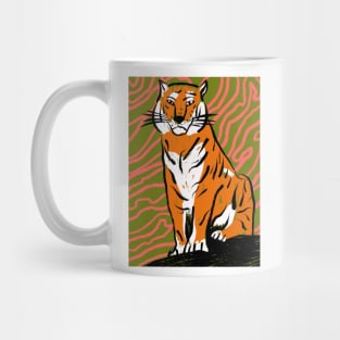 A tiger sitting on the rock! Mug